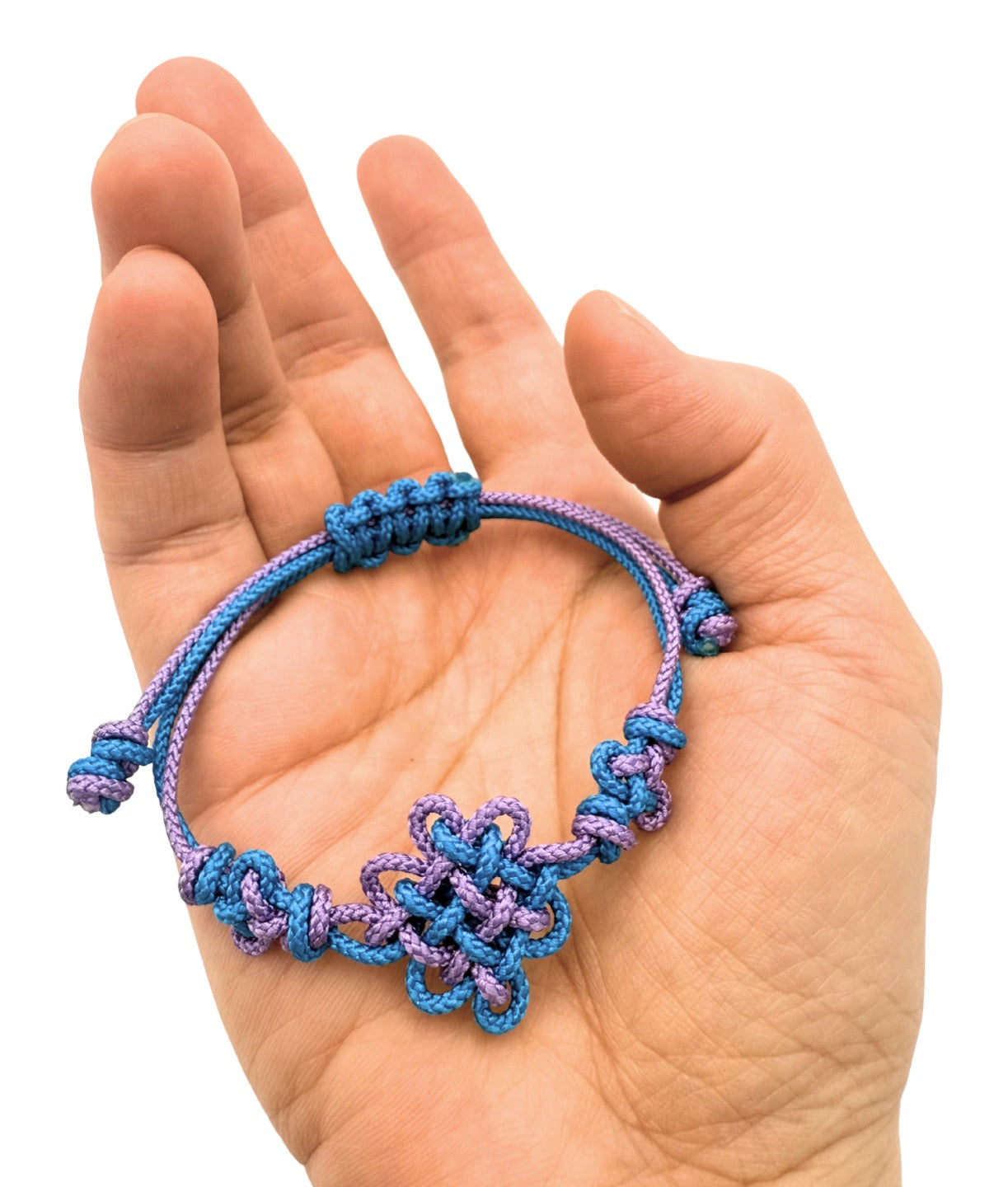 kpop demon hunters bracelet handmade Korean traditional knot blue and purple