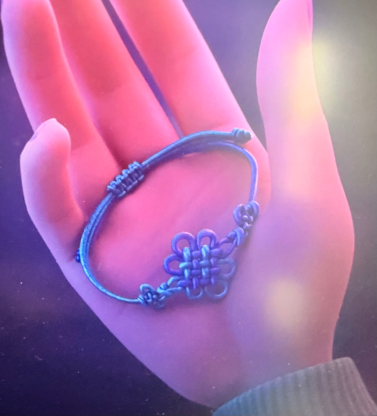 kpop demon hunters bracelet handmade Korean traditional knot blue and purple