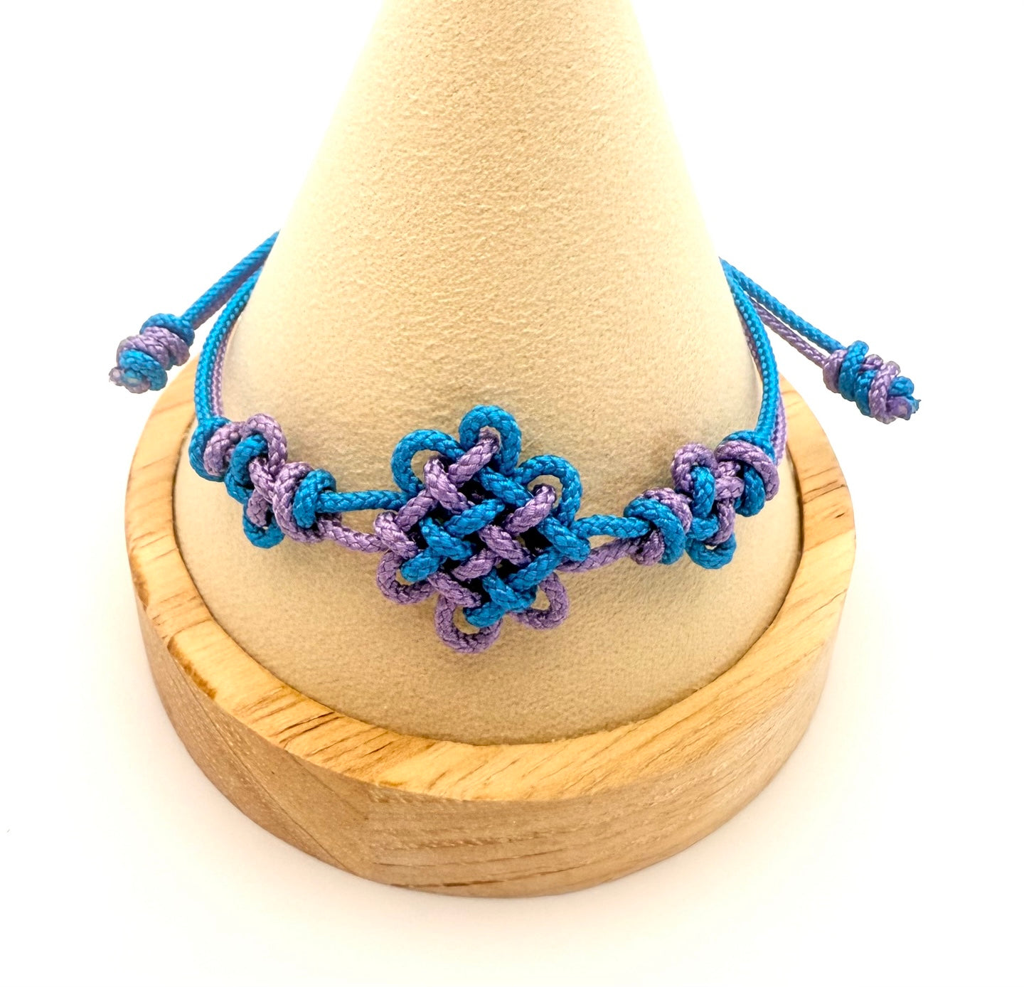 kpop demon hunters bracelet handmade Korean traditional knot blue and purple