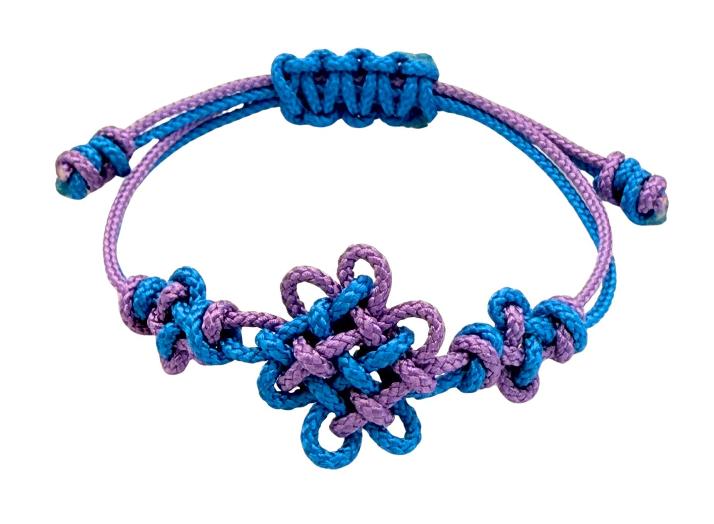 Kpop Demon Hunters Rumi Jinu Handmade Bracelet Accessory Queen Blue and Purple Traditional Korean Knot Adjustable length 4"~9" kaboknots.com