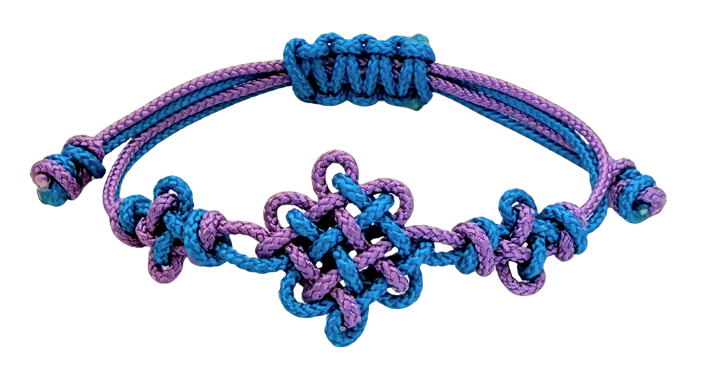 Kpop Demon Hunters Rumi Jinu Handmade Bracelet Accessory Queen Blue and Purple Traditional Korean Knot Adjustable length 4"~9" kaboknots.com