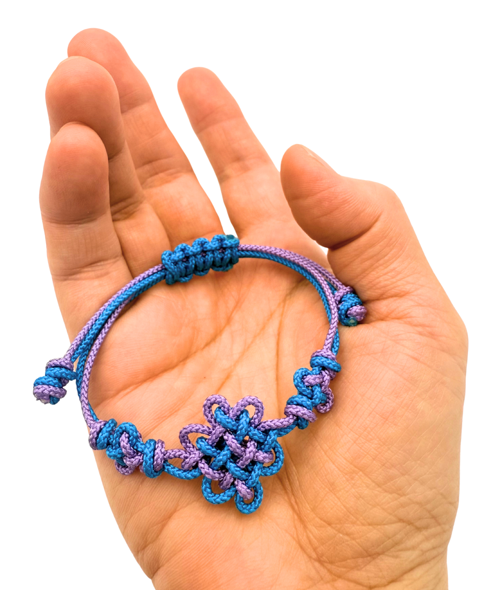 Kpop Demon Hunters Rumi Jinu Handmade Bracelet Accessory Queen Blue and Purple Traditional Korean Knot Adjustable length 4"~9" kaboknots.com