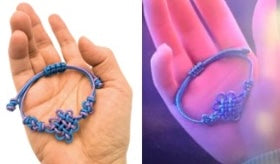 Kpop Demon Hunters Rumi Jinu Handmade Bracelet Accessory Queen Blue and Purple Traditional Korean Knot Adjustable length 4"~9" kaboknots.com